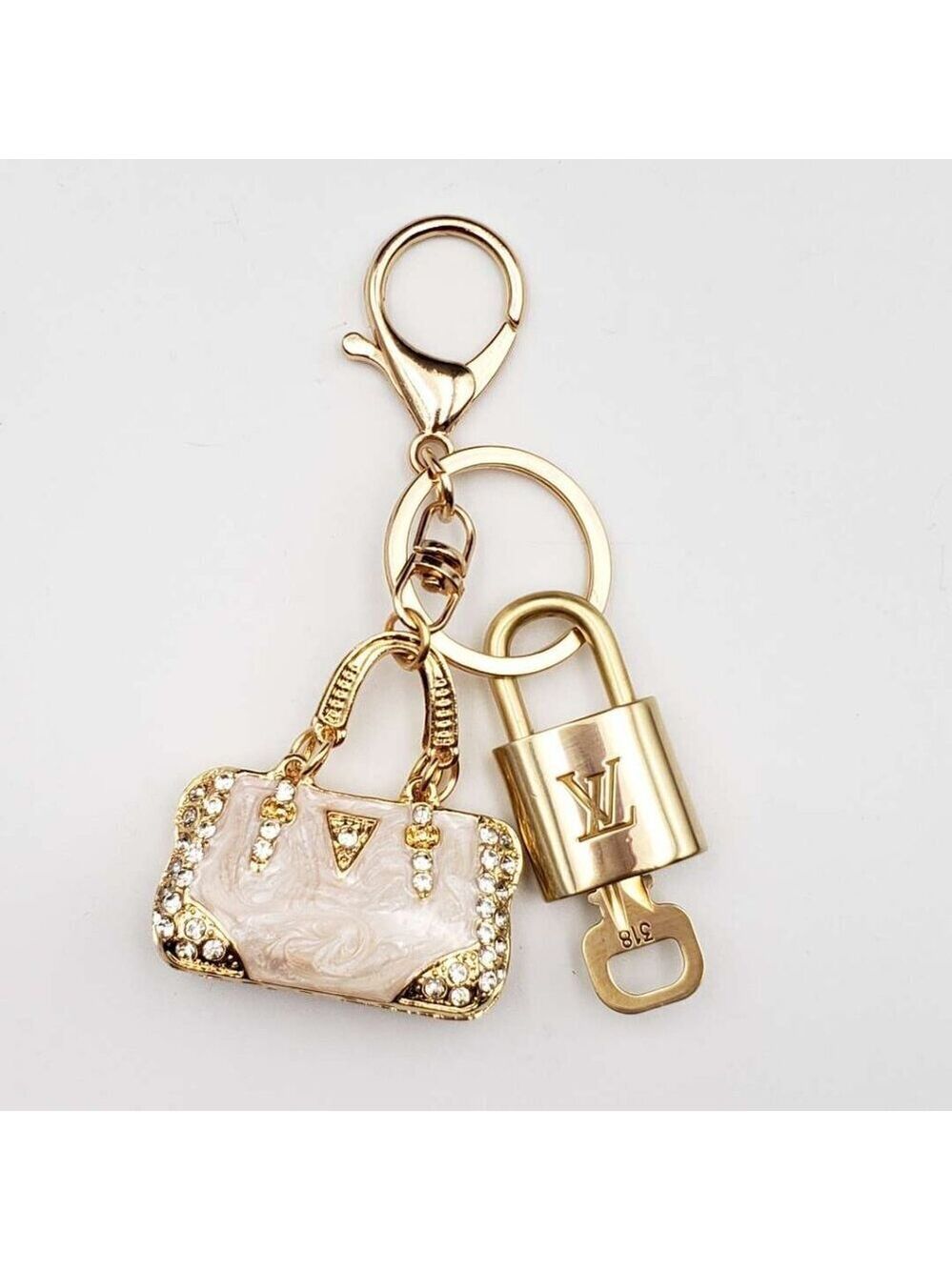 Louis Vuitton Gold Lock 🔒 Authentic LV Key + Unbranded Bag Charm